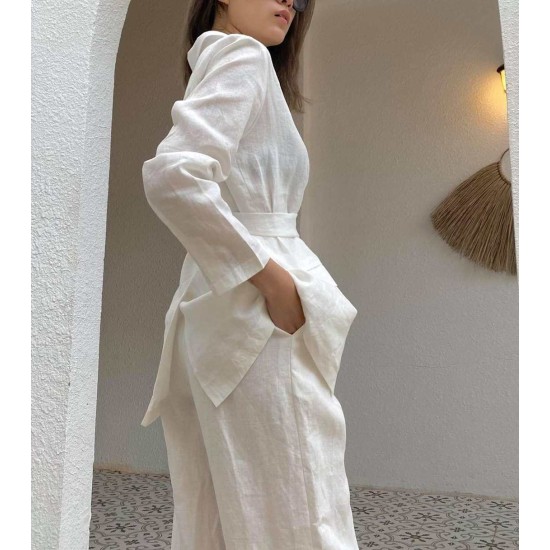 2023 new fashion womens suits & tuxedo blazer and long pant Set white casual women office lady suit