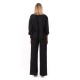 HIGH QUALITY 100% MADE IN ITALY LINEN SUIT WIDE LEG PANTS FOR WOMEN NATURAL FIBRE