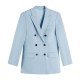 Spring Fall Women Long Sleeve Double Breasted Blazer Jackets Suit Womens Suits & Tuxedo Office Ladies Formal Blazers Top