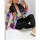 C8035 Latest Design Long Sleeve Ladies Formal Suits Womens Blazer And Pants Set Printing Womens Suits & TuxedoPopular