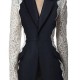 2023 new autumn top womens fashion chic stitching lace long sleeve retro temperament suit jacket