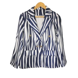 Womens suit jacket zebra-print double-breasted lapel commuter coat 2023