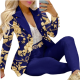 C8035 Latest Design Long Sleeve Ladies Formal Suits Womens Blazer And Pants Set Printing Womens Suits & TuxedoPopular