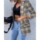 Undefined Fashionable womens Plaid leisure long sleeve Lapel office suit slim elegant coat womens suit