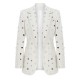 Top Quality Celebrity Evening Party Runway Fashion One Bottom White Womens Suits