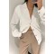 Solid Color Long Sleeve Faux Silk Shirt Blouse Women Blouses Tops Clothing business suit