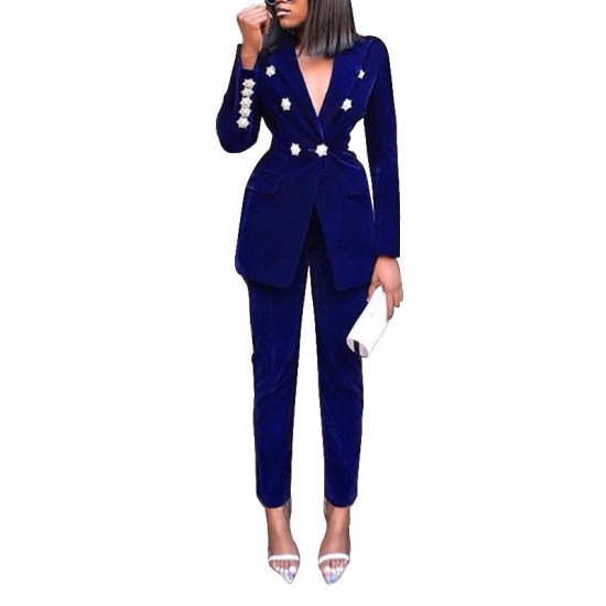 coldker Autumn and Winter Womens suits & tuxedo Office ladies business suit formal office ladies blazer suit office wear