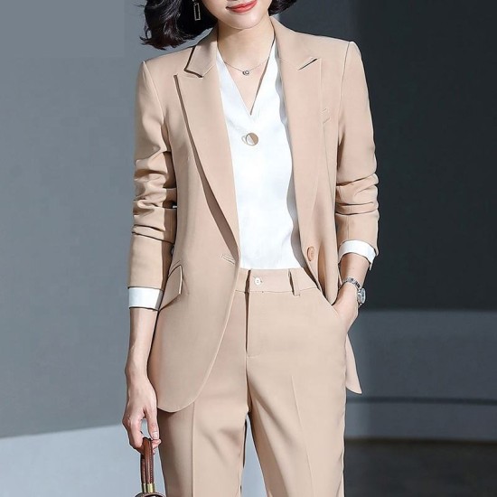 Zeasy OEM Chinese Style Clothing Manufacturers Pant Women Formal Business Office Womens Suits & Tuxedo Long