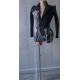 Sexy Black V Long Sleeve Jacket Evening Prom Coat Stage Performance Blazers Ladies Sequin Tassel Women Suit Club Party Blazer