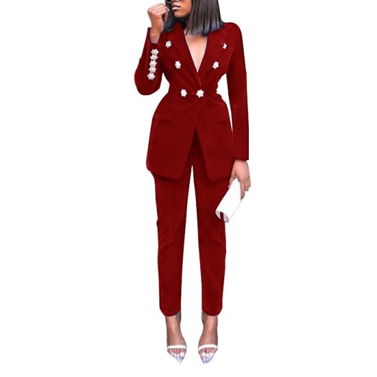 coldker Autumn and Winter Womens suits & tuxedo Office ladies business suit formal office ladies blazer suit office wear