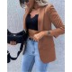 Undefined Fashionable womens Plaid leisure long sleeve Lapel office suit slim elegant coat womens suit