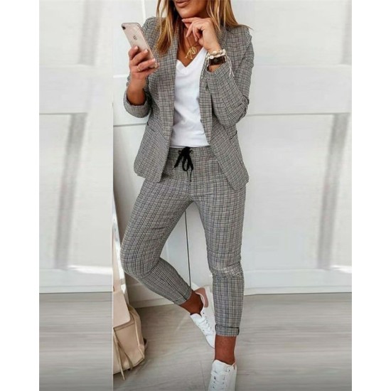 Factory price fall stylish two-piece suit for women high quality work suit autumn womens suits & tuxedo