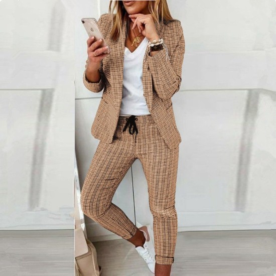 Factory price fall stylish two-piece suit for women high quality work suit autumn womens suits & tuxedo