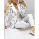 C8035 Latest Design Long Sleeve Ladies Formal Suits Womens Blazer And Pants Set Printing Womens Suits & TuxedoPopular