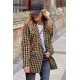 Dear-Lover Tweed Houndstooth Plaid Pattern Ladies Double Breasted Blazers Ladies Formal Office Sexy Womens Suits & Tuxedo